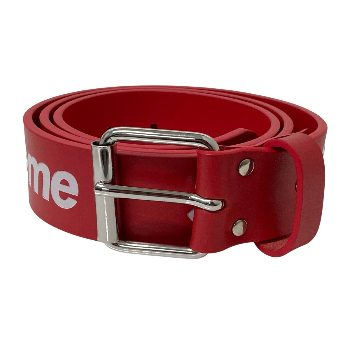 Supreme(シュプリーム) Repeat Leather Beltロゴレザーベルト レッド