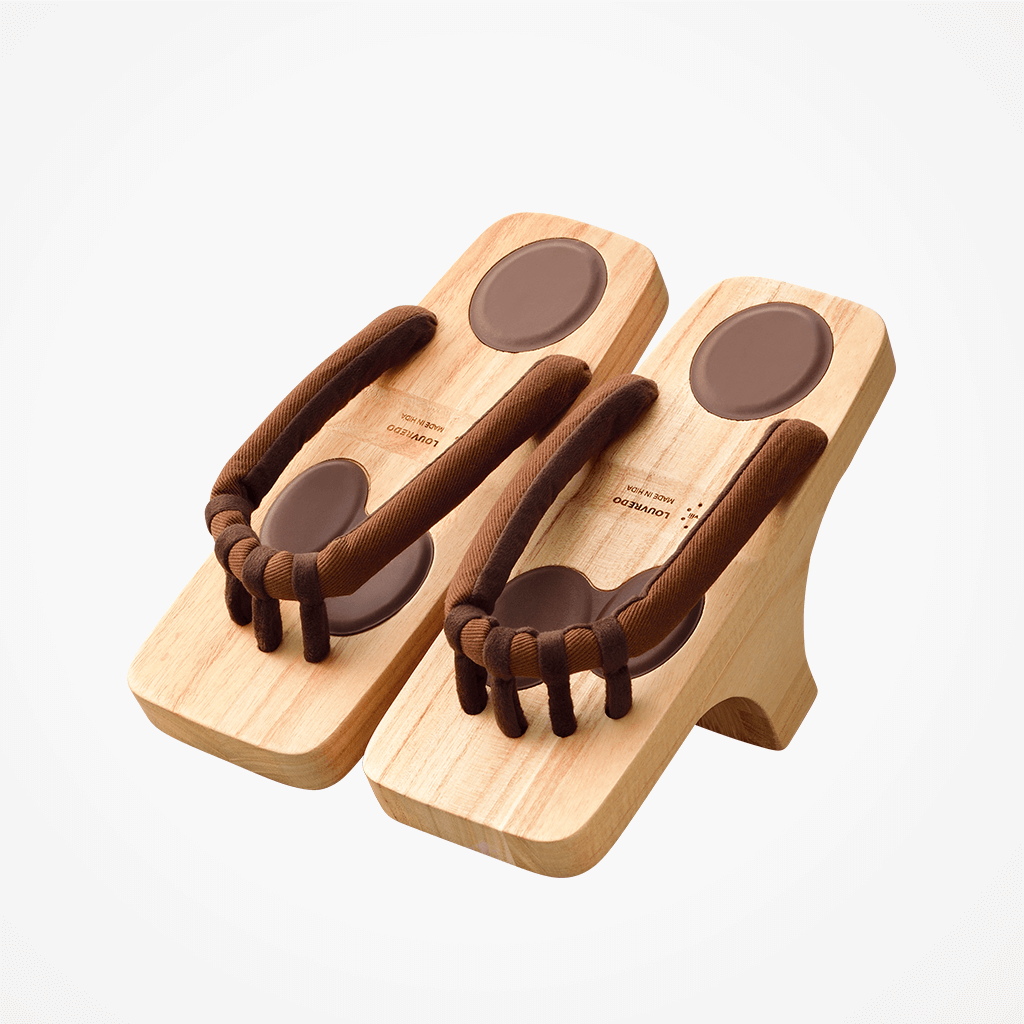 一本歯下駄 LOUVREDO ルーヴルドー あしゆびひろ下駄 男性用 ルーブル