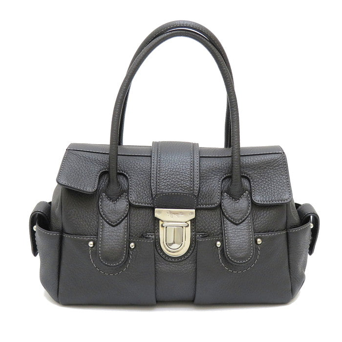 ギンザカネマツ/銀座かねまつ】 ハンドバッグ レザー チャコールグレー