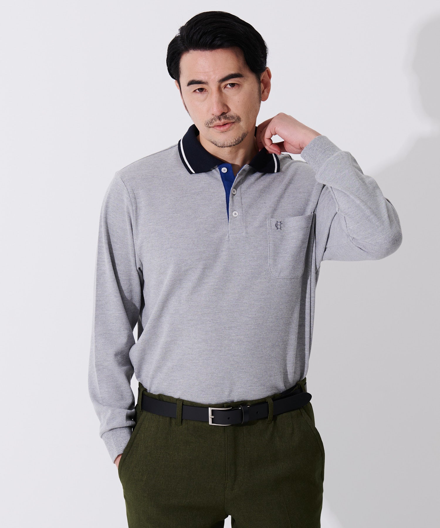 T/Cカノコ横ブロッキング長袖ポロシャツ – MIZUJIN WEBSHOP