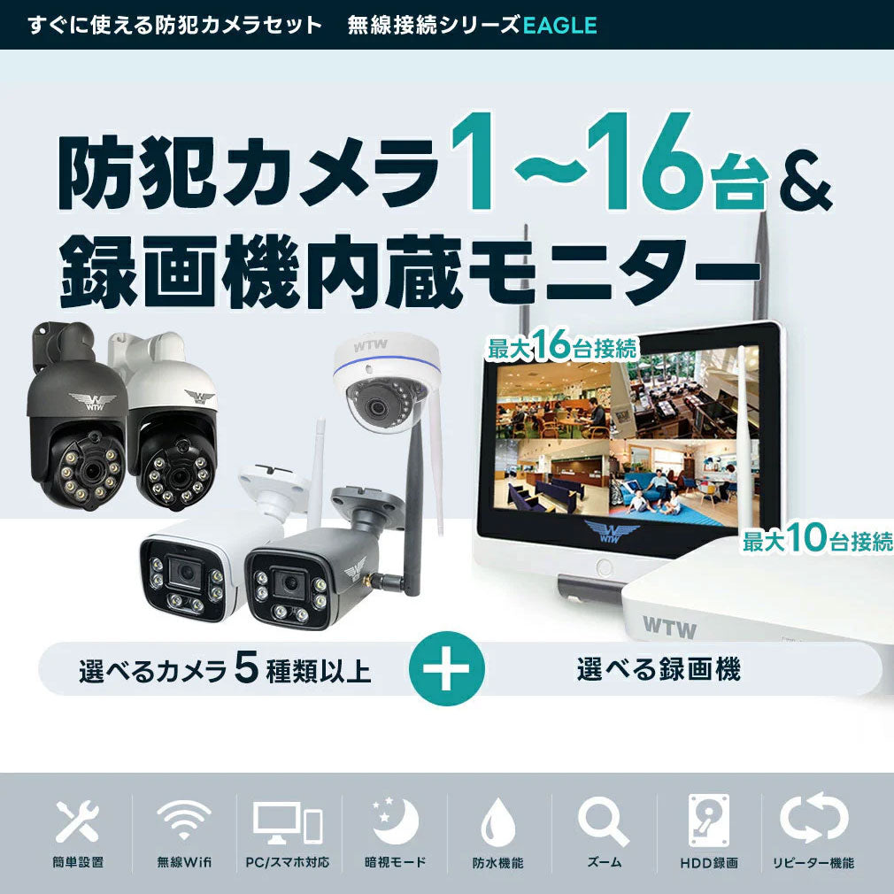 無線で繋がるからカンタン設置】無線式EAGLEコネクトシリーズ 録画機+