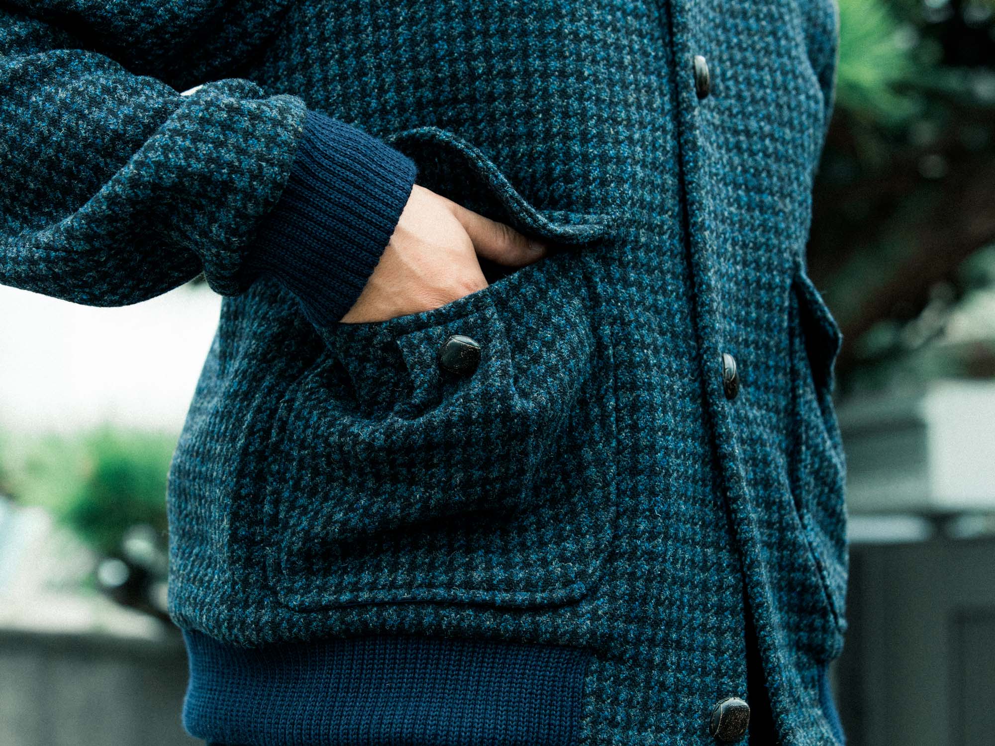 個性引き立つアウター】FRANK LEDER “DOGTOOTH WOOL BOMBER”のご紹介
