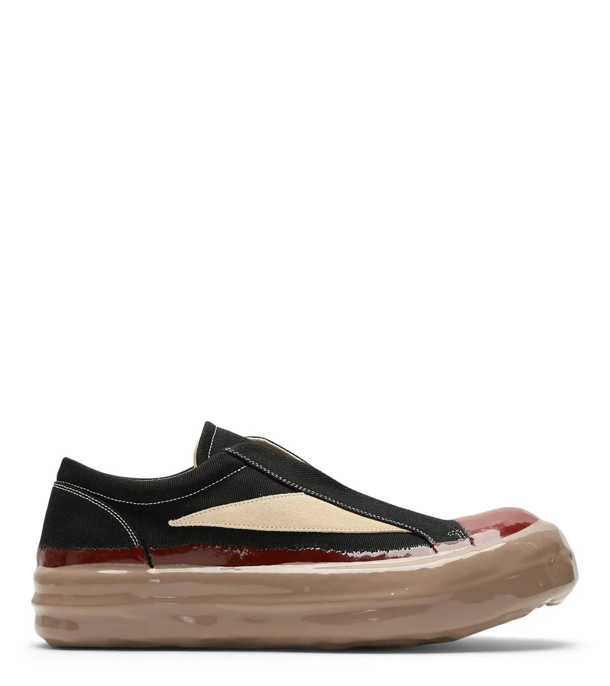 Rick Owens DRKSHDW Laceless Vintage Sneaks Black Red | SOMEWHERE®