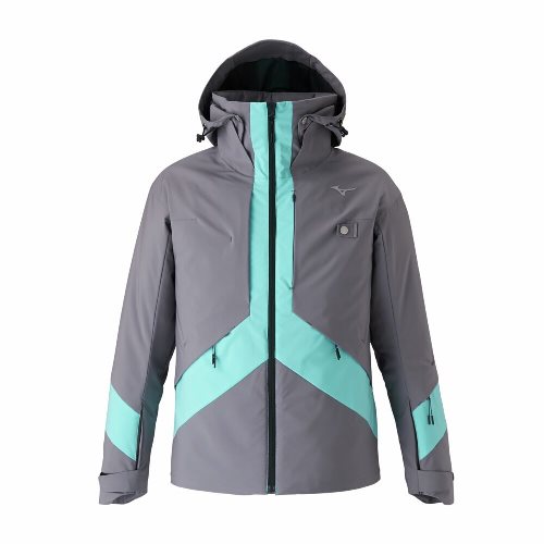 Mizuno スキーウェア グレー ブラック SAJロゴ Mizuno スキーウェア