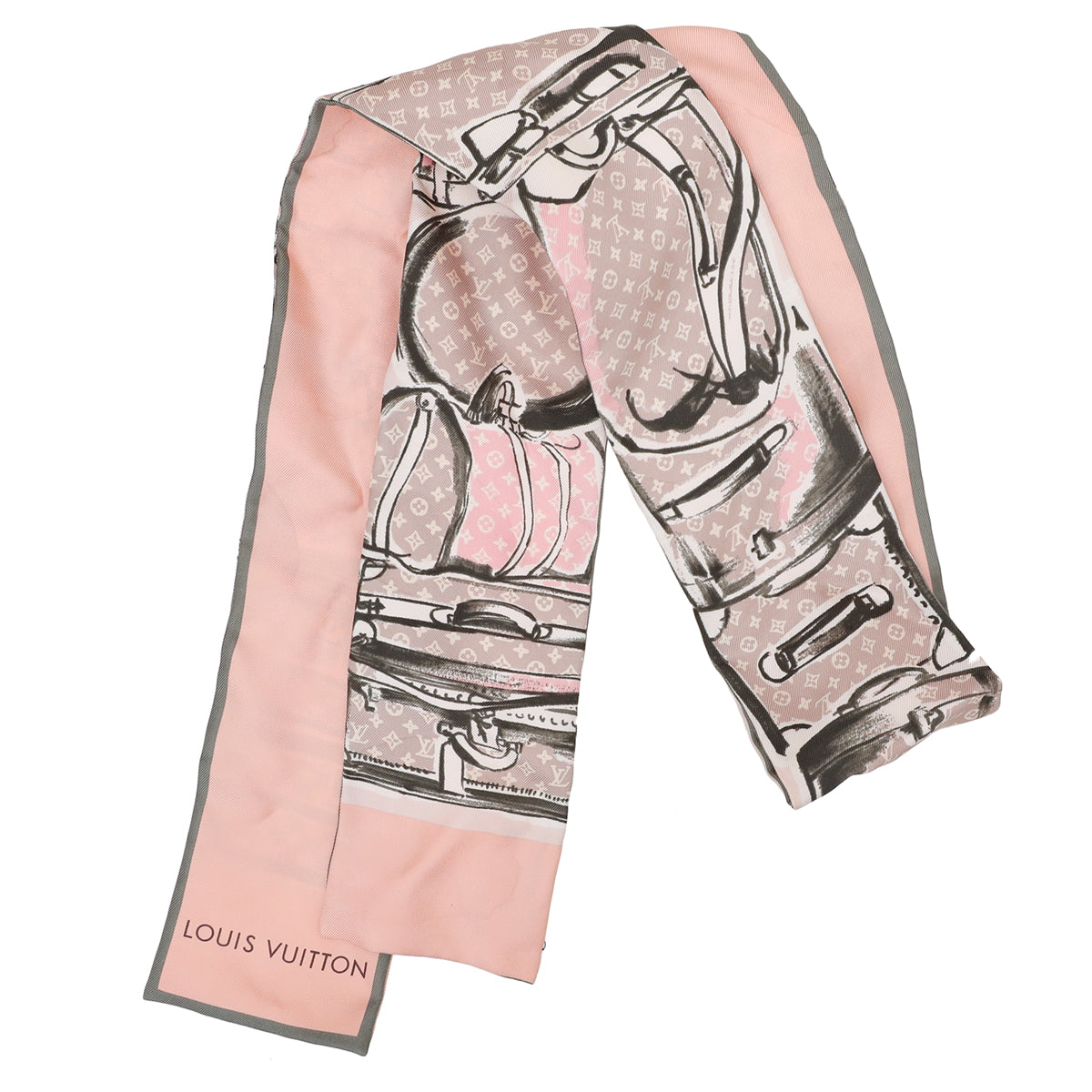 Louis Vuitton Rose Poudre Trunks Print Bandeau Scarf – THE CLOSET