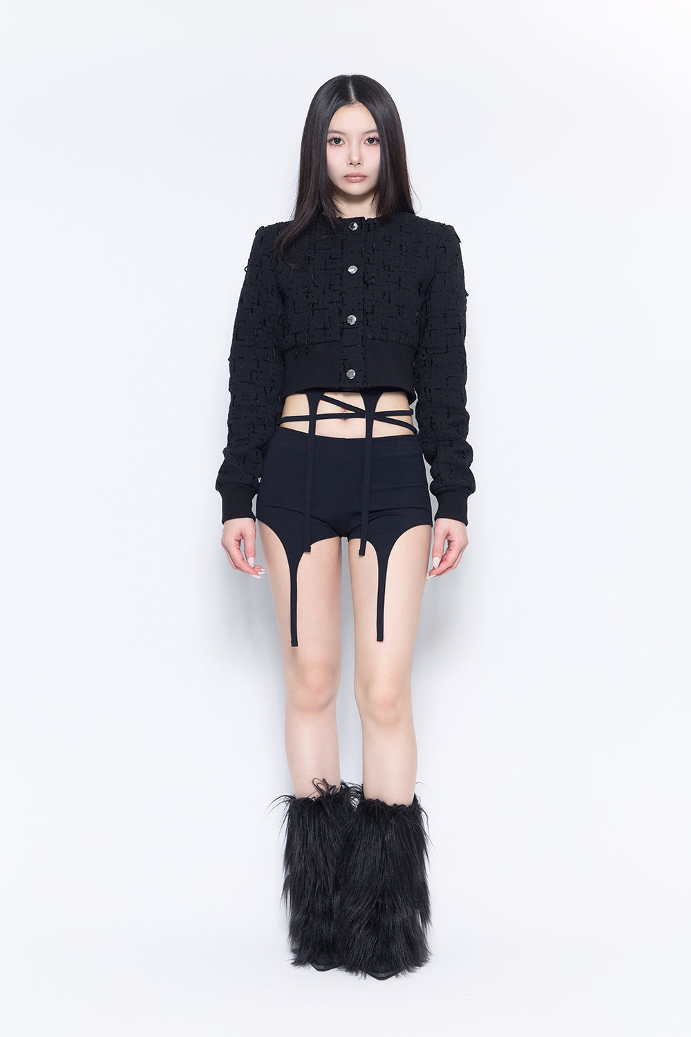 THEREDTHREAD / ザレッドスレッド】S garter bare shorts set