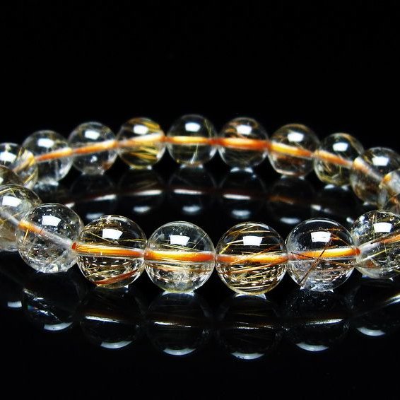 ルチルクォーツ ブレスレット キャッツアイルチル 10mm メール便可 [M