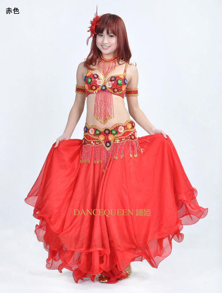 ベリーダンス衣装コスチュームS16--「多色可」豪華5点セット 835