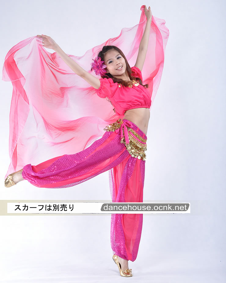 ベリーダンスセットアップ009--「全9色」 ベリーダンス2点セット☆光沢