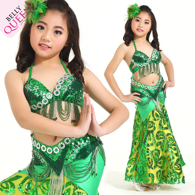 ベリーダンス 親子コスチュームセット--ブラ＋ベルト 子供用2点セット