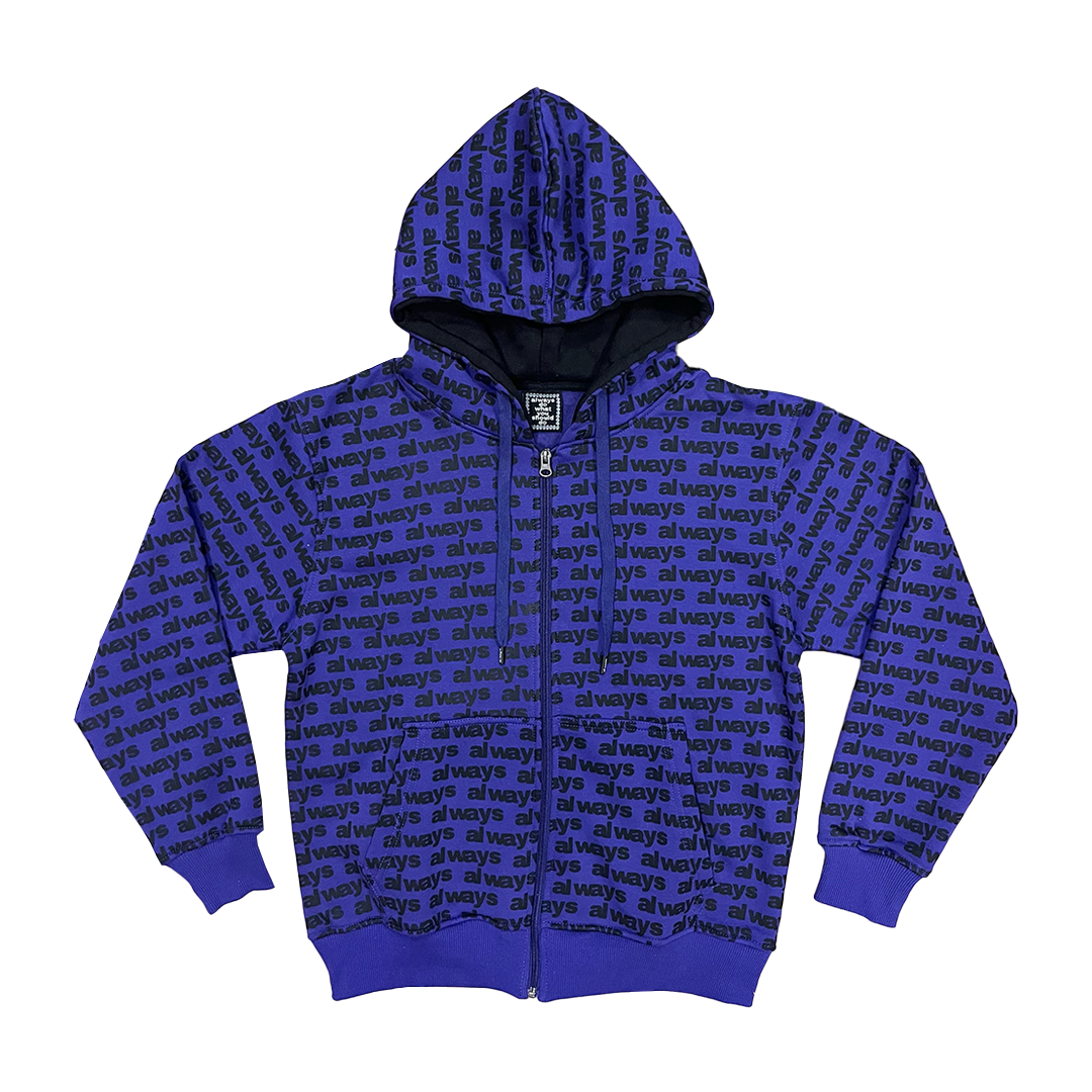 mac zip-up hoodie - purple/black – always do what you should do
