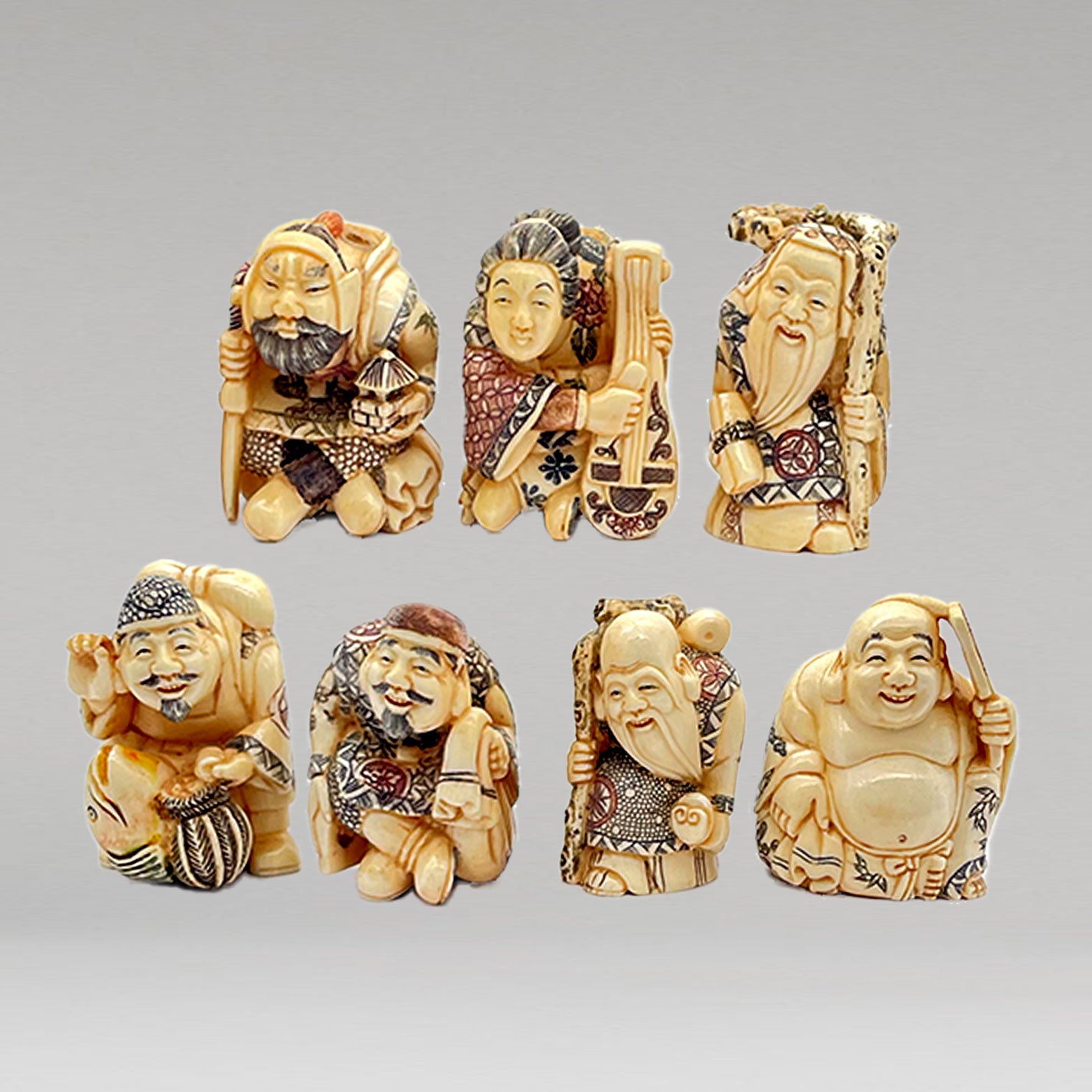 象牙七福神根付（7点一組） – Uni-art Gallery