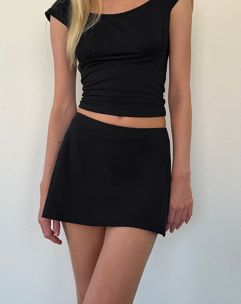 Black A-Line Mini Skirt | Nidya – motelrocks-com-us