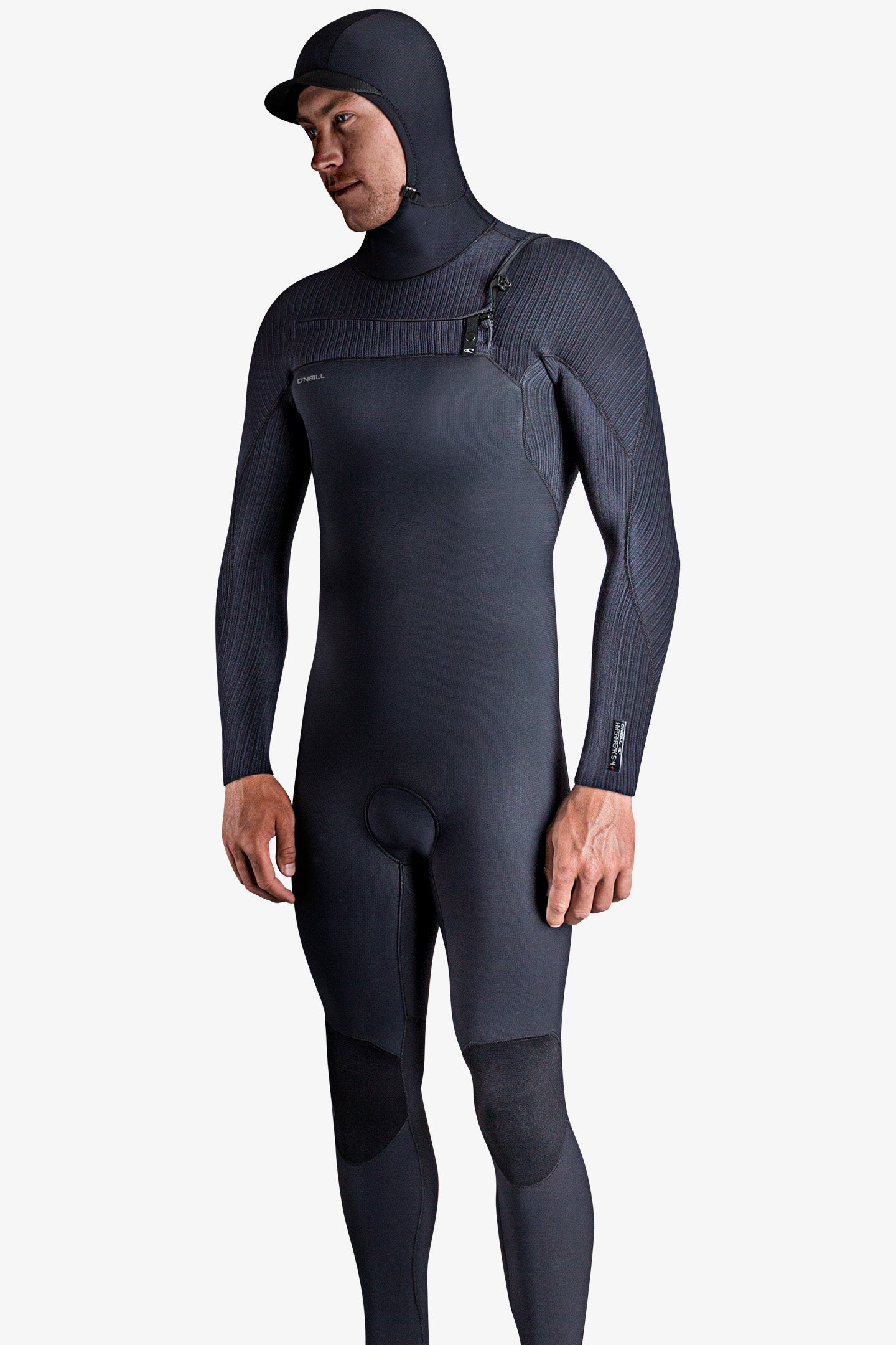 Hyperfreak 4/3+MM Chest Zip Full W/hood - Black/black | O'Neill