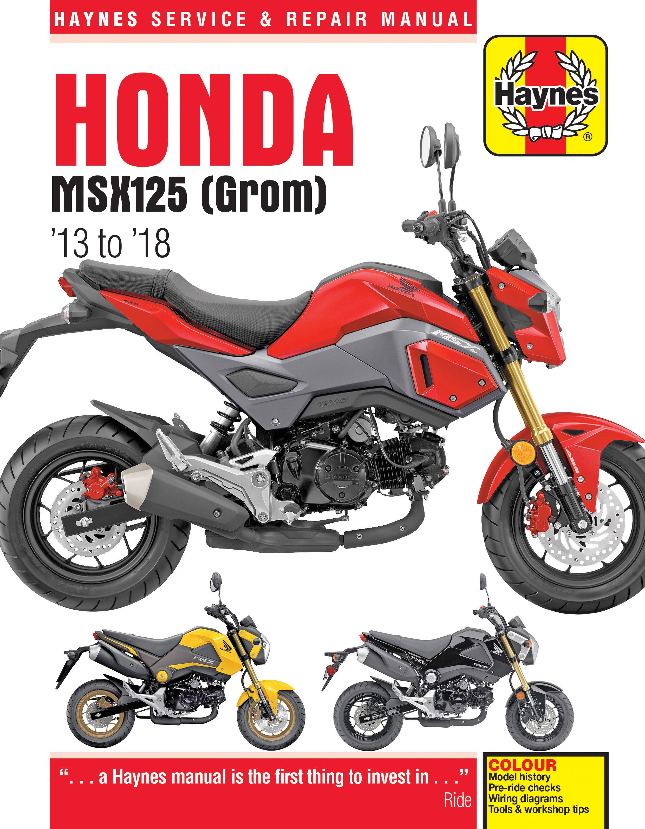 Honda MSX125 Grom (13-18) & MSX125A Grom (17-18) Haynes Repair
