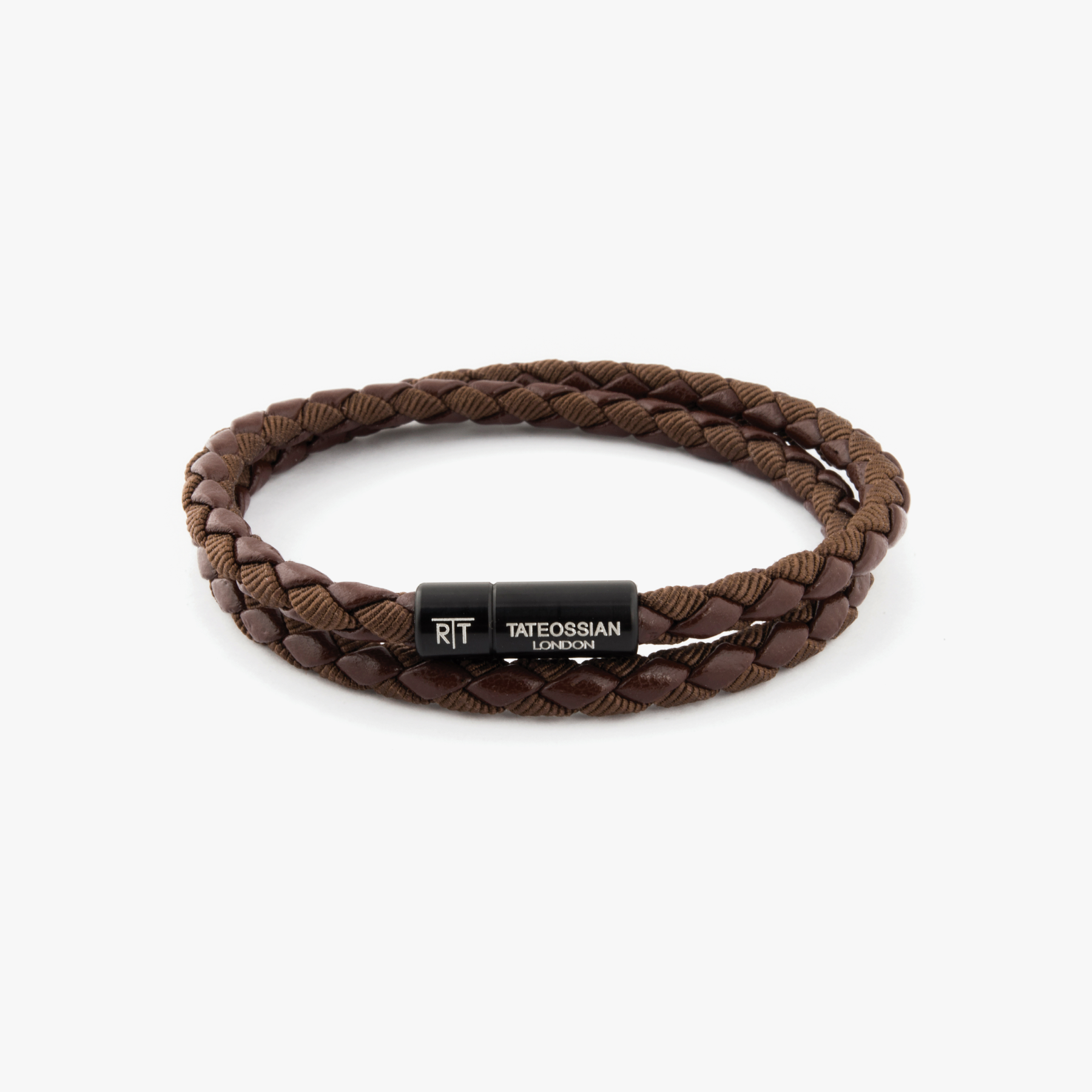 Chelsea Leather Bracelet In Brown With Aluminium Clasp
