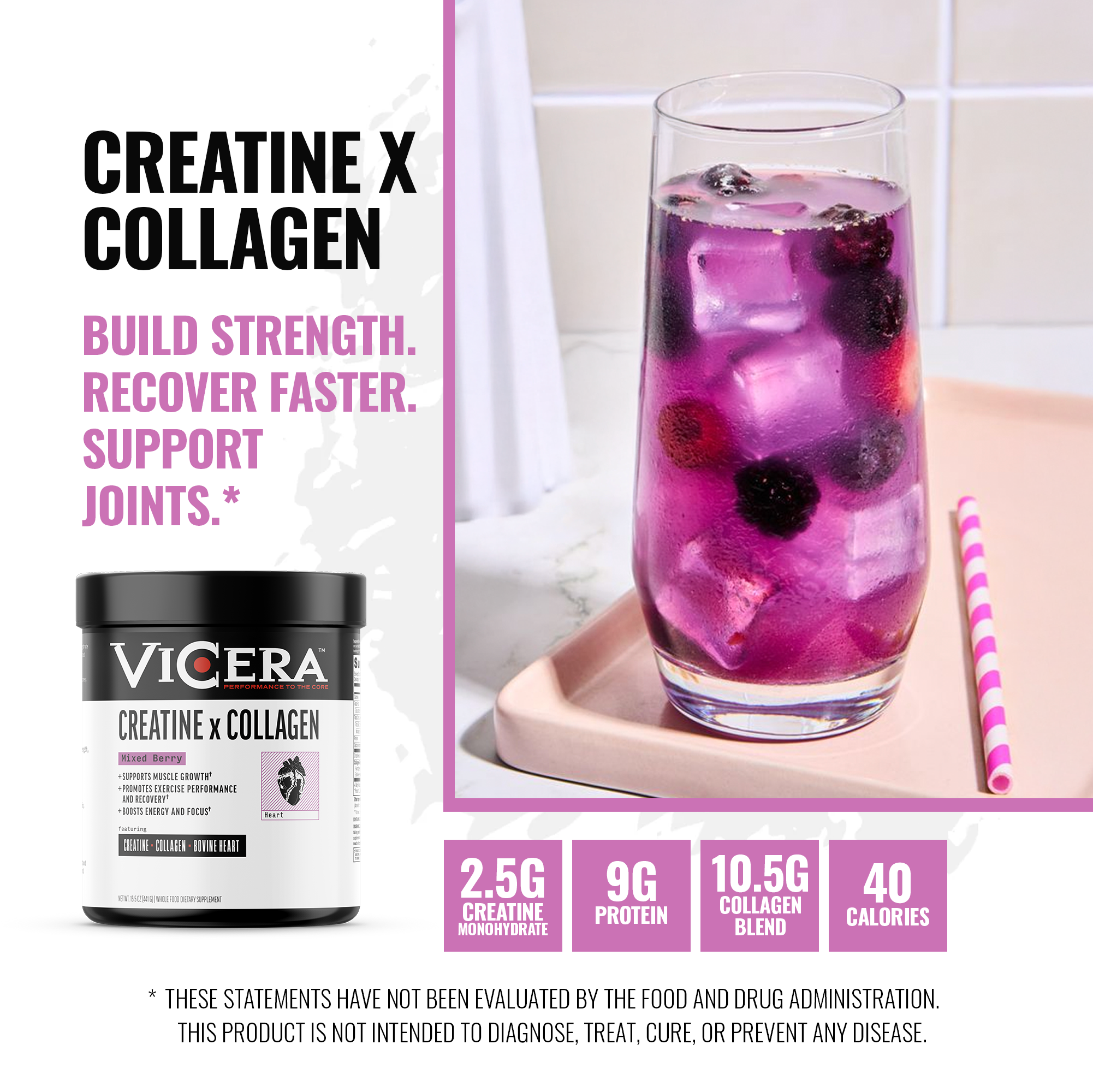 CREATINE X COLLAGEN | MIXED BERRY | REVOLUTIONARY BLEND - VICERA