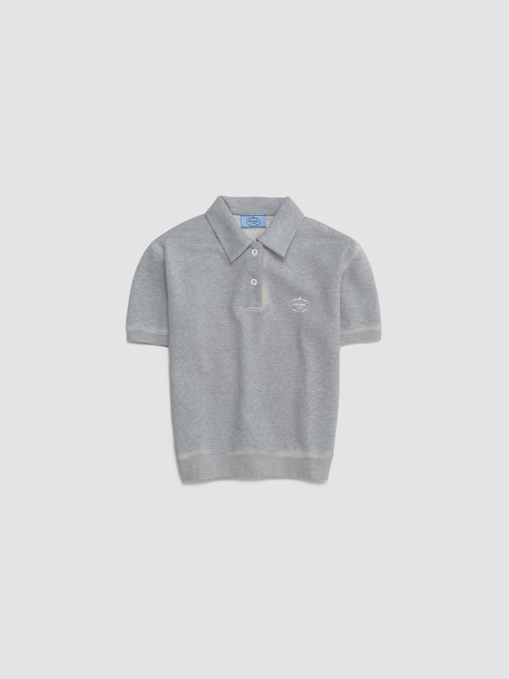 Prada - Cotton Polo Shirt in Grey Melange - 135726_173J_F0684