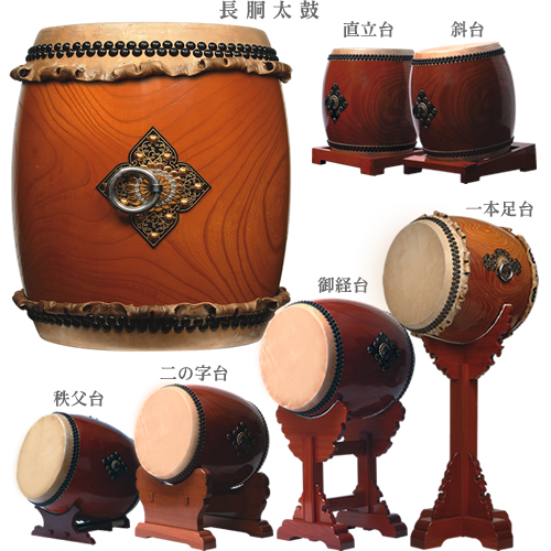 和太鼓 （宮太鼓）長胴1尺3寸 創業明治12年 雷印