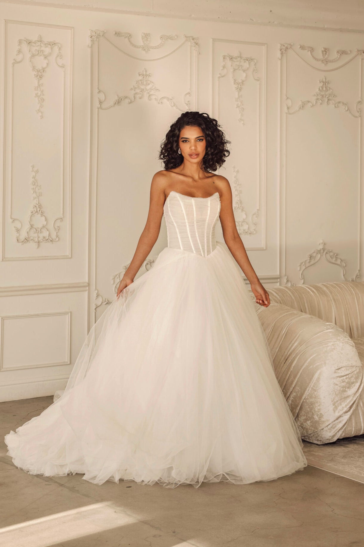 ML1940 by Martina Liana - Tulle Strapless Basque Waist A-Line