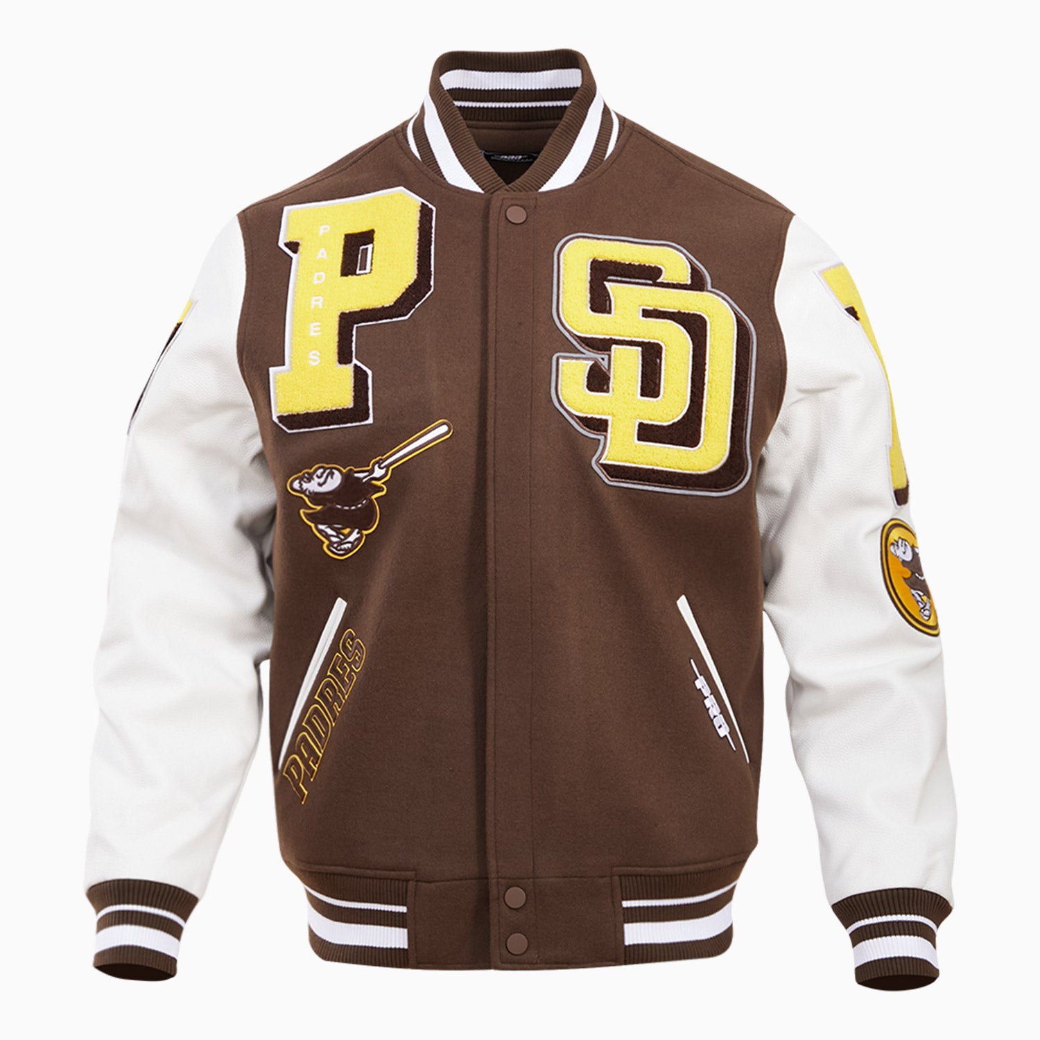 Pro Standard Men's San Diego Padres MLB Mashup Rib Wool Varsity Jacket