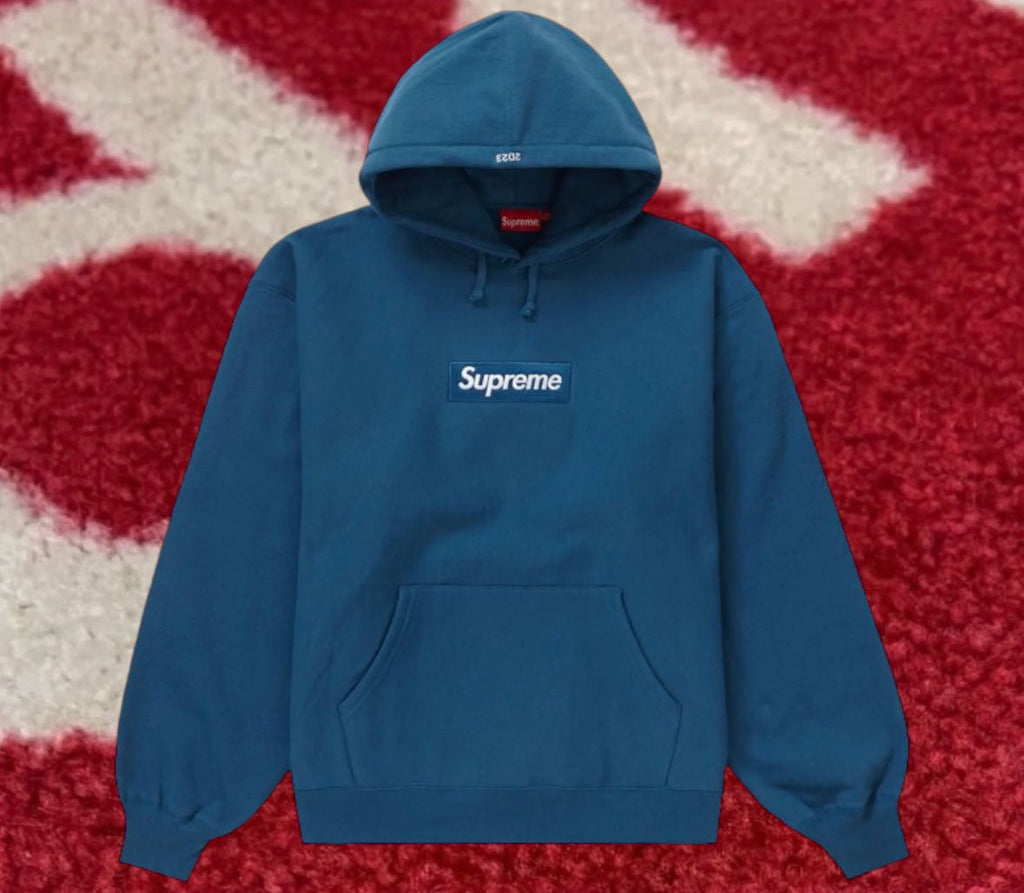 Supreme Box Logo Hoodie Blue FW23 – UniqueHype