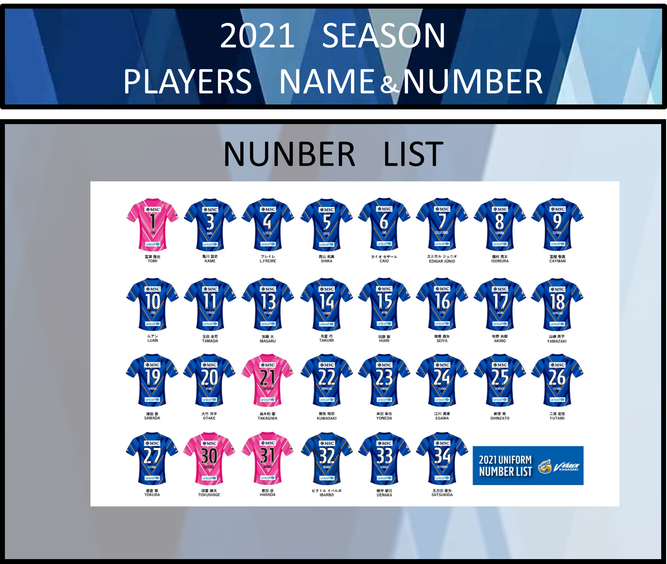 グッズ】2021シーズンユニフォーム選手背番号＆ネームマーキング受付