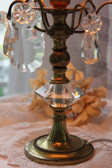 美品】フランスアンティーク クリスタルドロップ 2灯ブラケット[3026