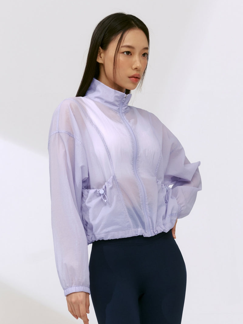 エアリー ハイネック クロップド丈 ウィンドブレーカー