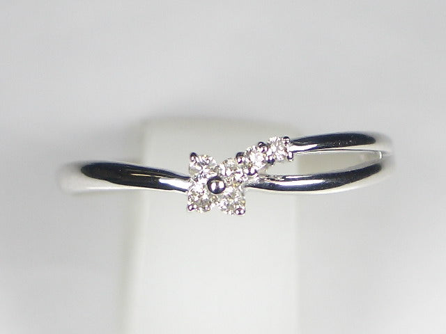 K18WG ホワイトゴールドダイヤモンド フラワー リング – オール