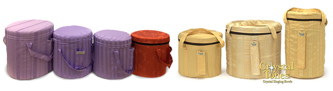 クリスタルボウル 4個セット 持ち運び布ケース・マレット