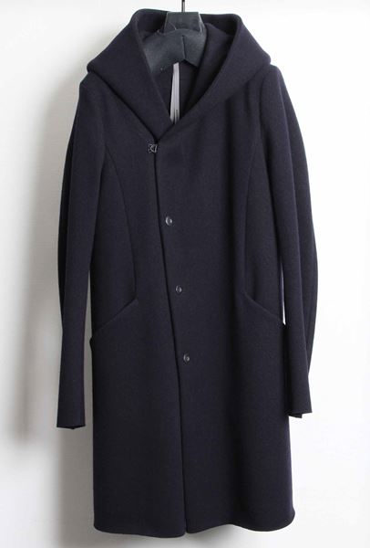 KAZUYUKI KUMAGAI カシミヤ混ストレッチメルトン フーデッドコート