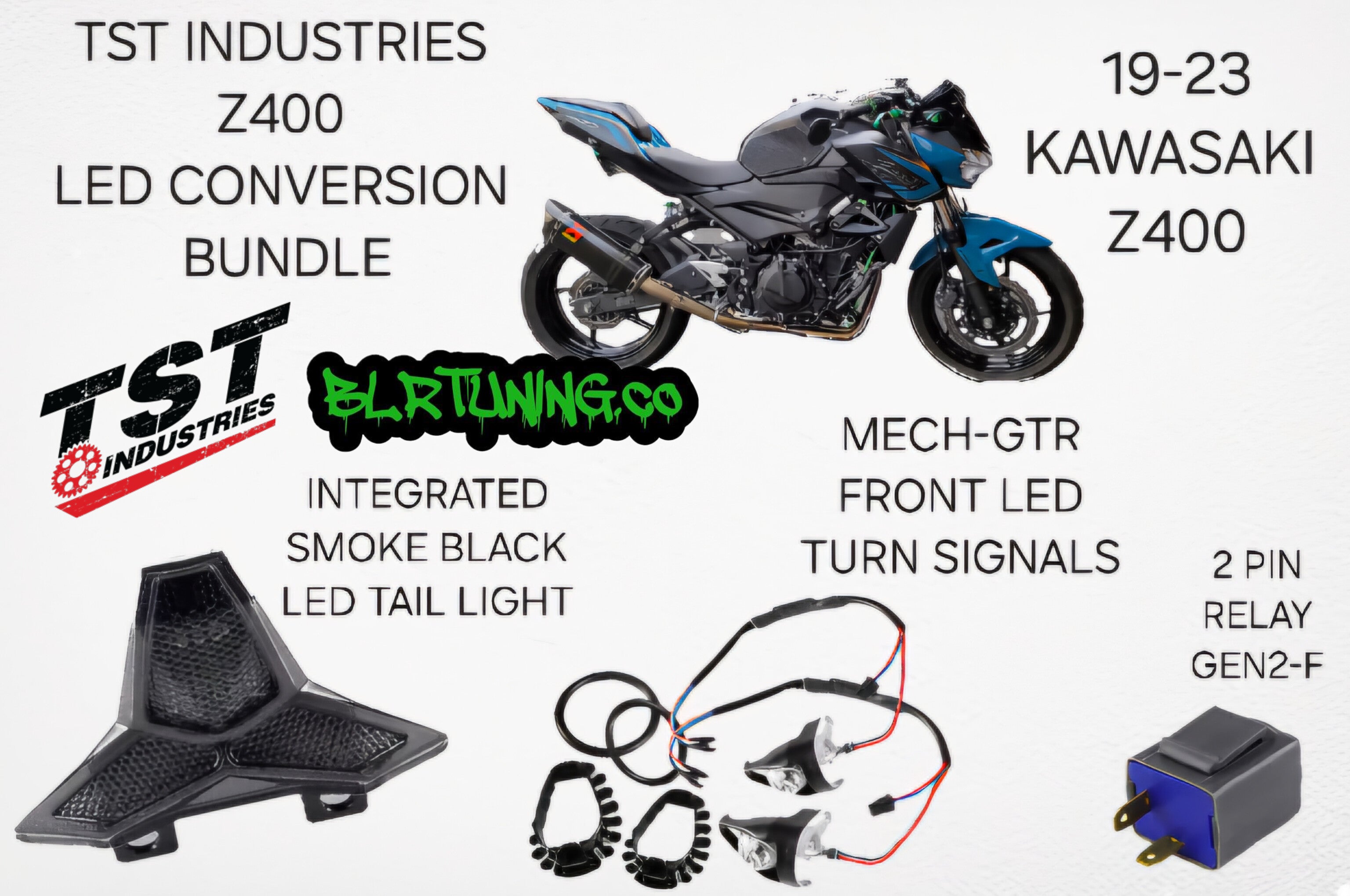 TST INDUSTRIES KAWASAKI Z400 LED CONVERSION COMPLETE BUNDLE – BLR