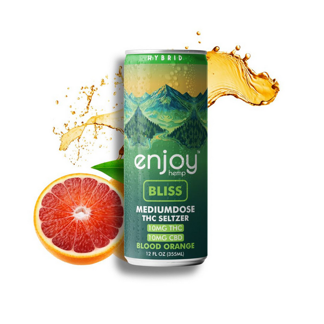 Blood Orange THC CBD Seltzer Hybrid Bliss by Enjoy Hemp – Nature's