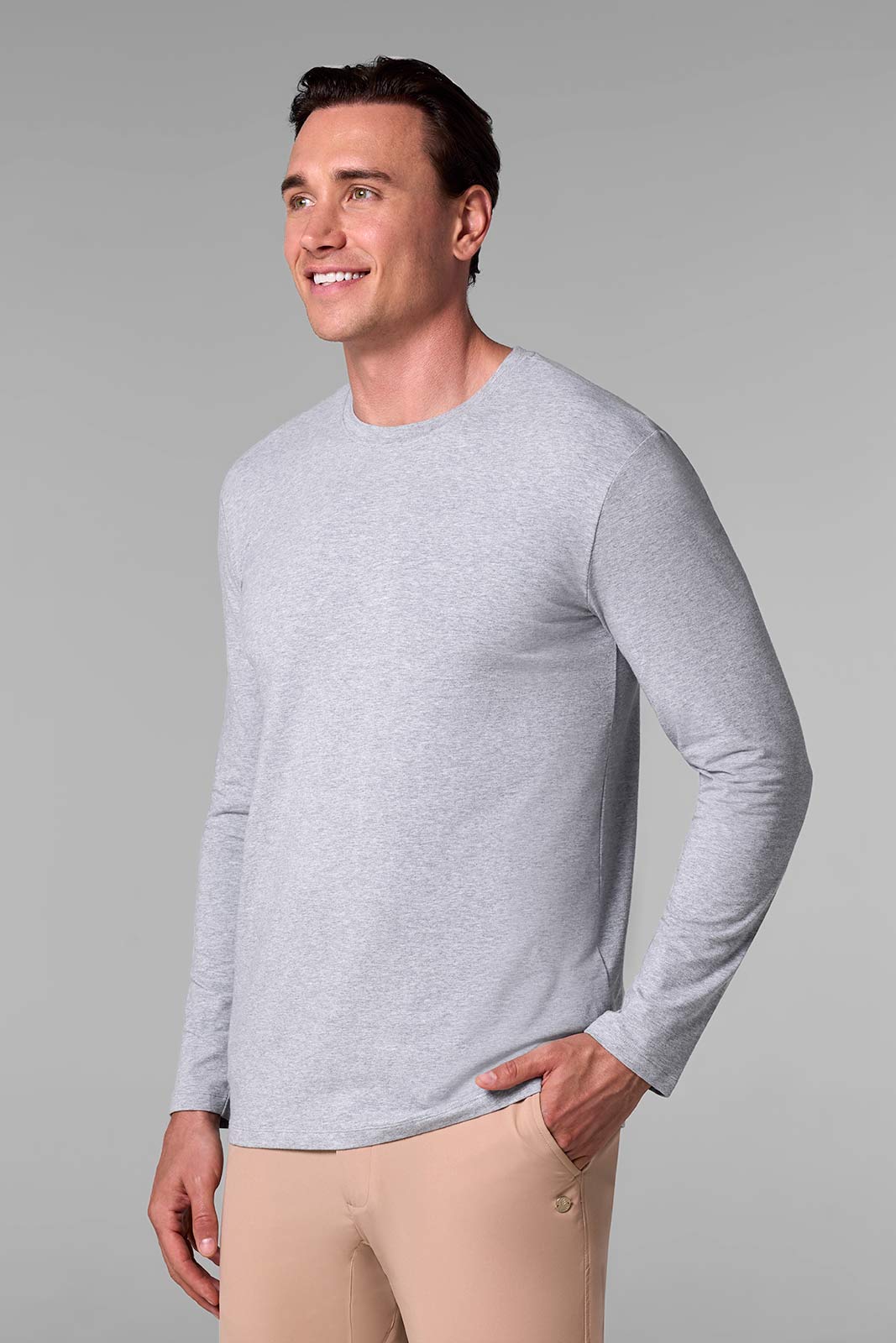 Men's Morada Everyday Long Sleeve T-Shirt | Grey Heather UPF 50+