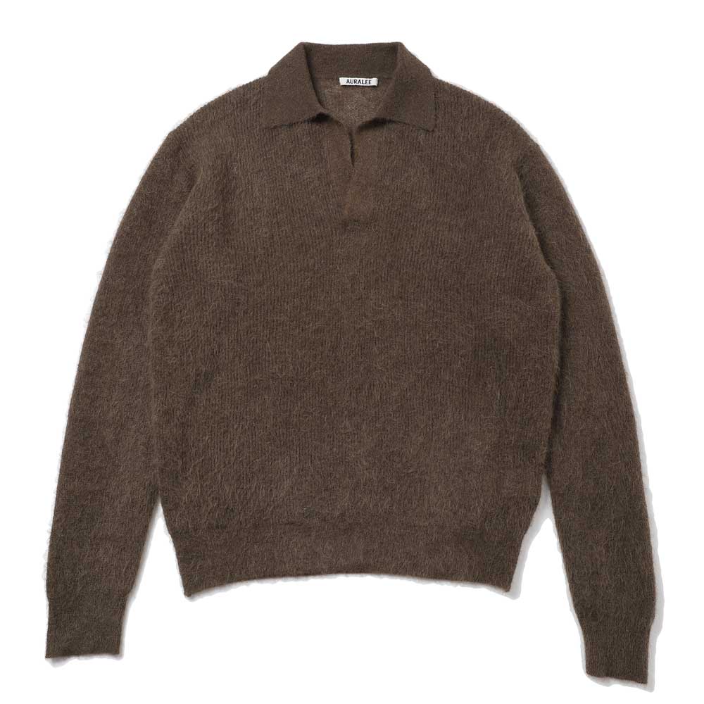 AURALEE(オーラリー) BABY SURI ALPACA SHEER KNIT SKIPPER POLO