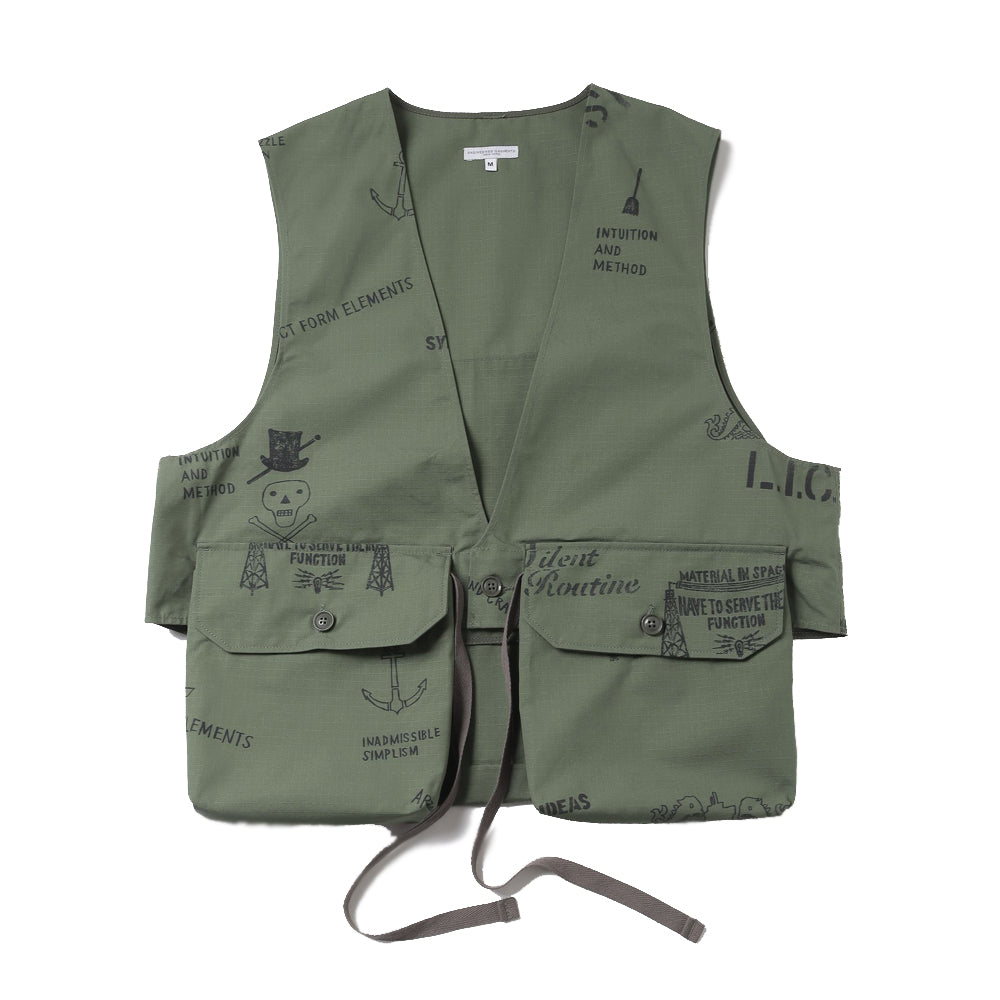 ENGINEERED GARMENTS Fowl Vest - Graffiti Print Ripstop (OR122