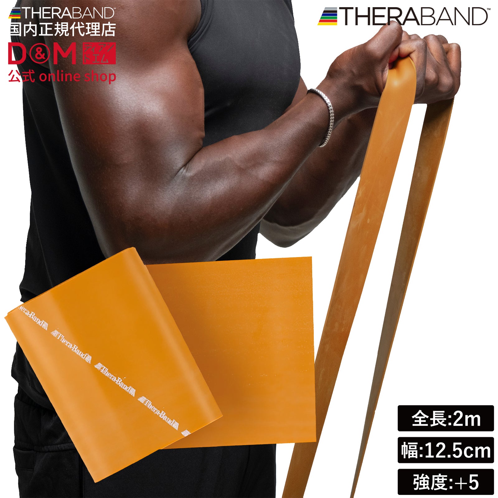 THERABAND セラバンド ブリスターパック 長さ2m 強度レベル+5 ゴールド