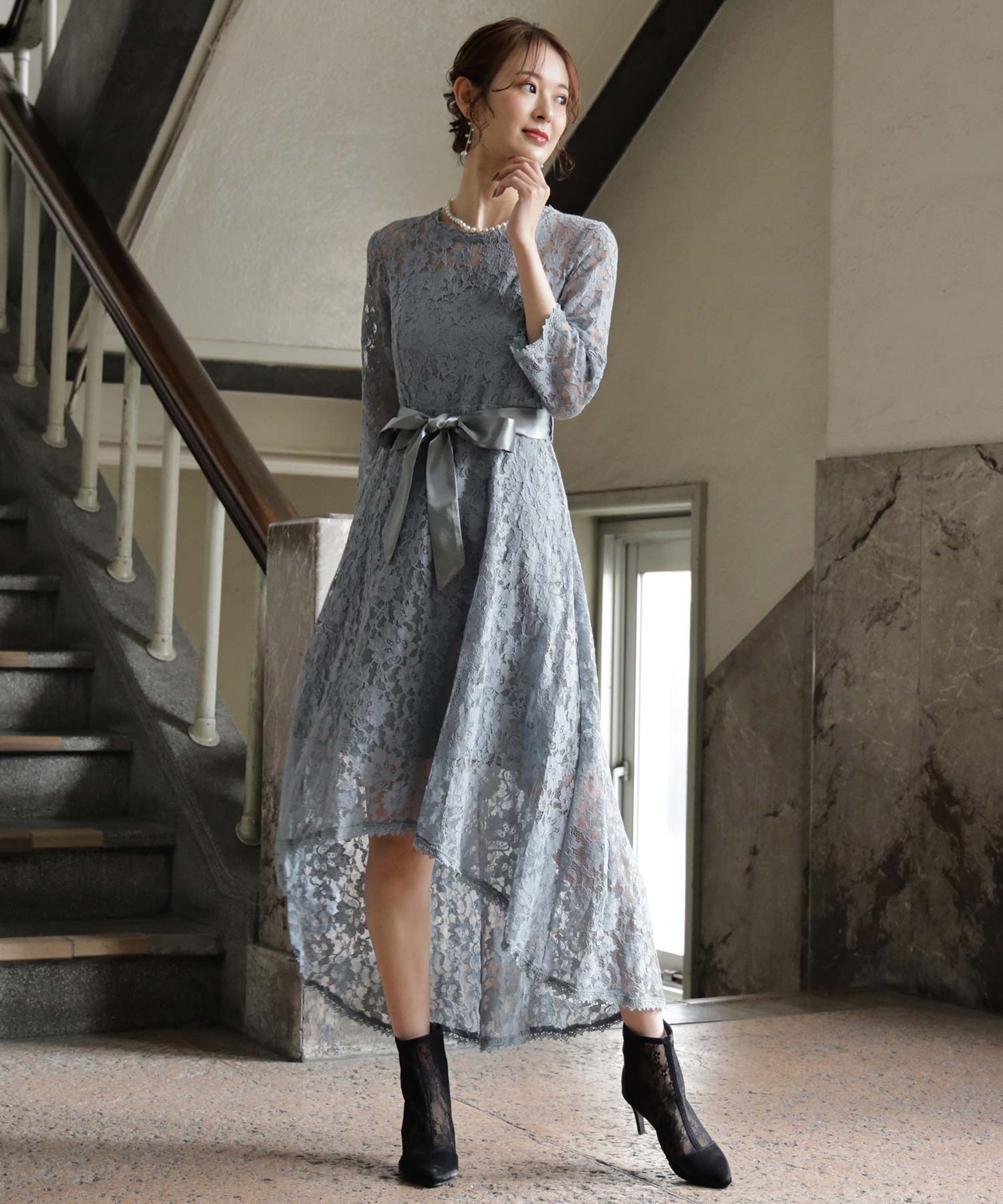 総レースワンピースドレス・結婚式ワンピース・お呼ばれパーティー