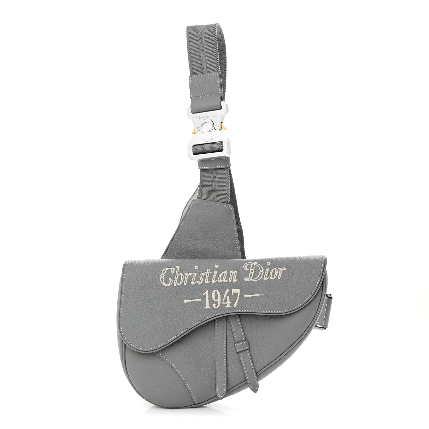 Christian Dior Grained Calfskin Mens Signature 1947 Saddle Bag
