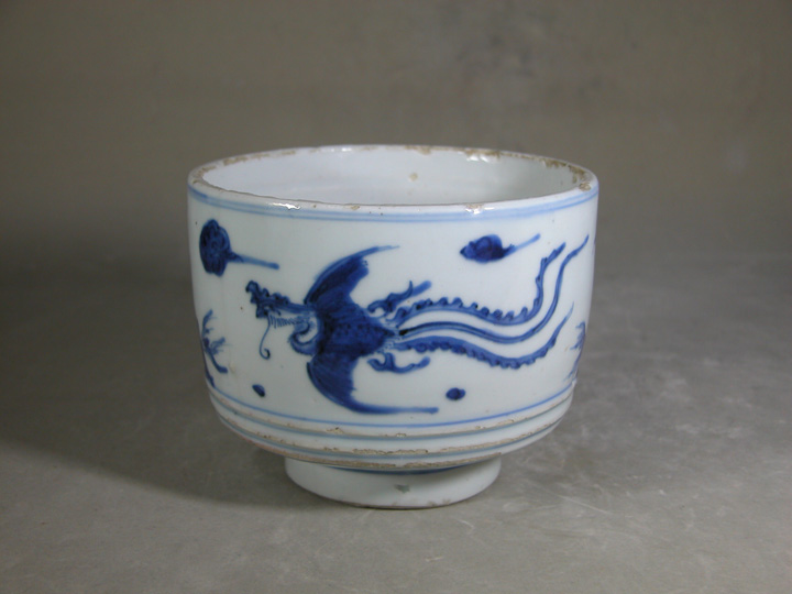 渡邊美術店 - 古染付 鳳凰文茶碗 | 古美術品専門サイト fufufufu.com