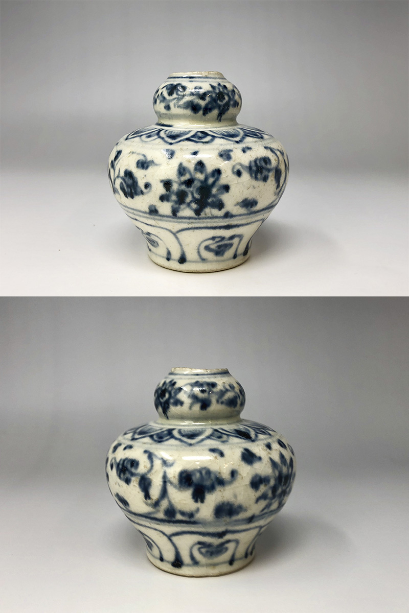 □希少 美品 16世紀！南海古陶磁'（ベトナム古陶磁） 白磁安南小壺高さ