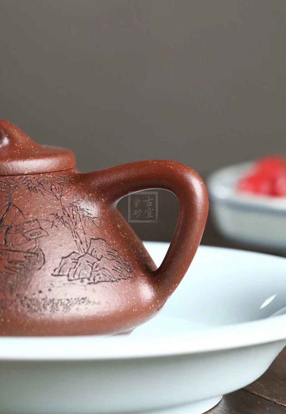 竹林七贤|正品王岳龄紫砂壶价格|降坡泥320cc