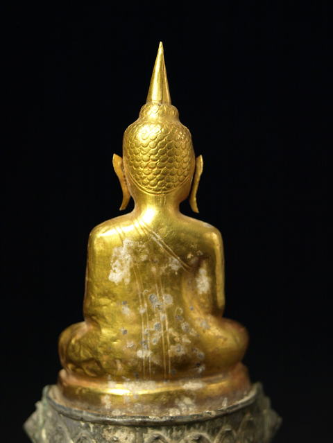 東南アジア美術 金製触地印仏陀坐像 アユタヤ 18世紀