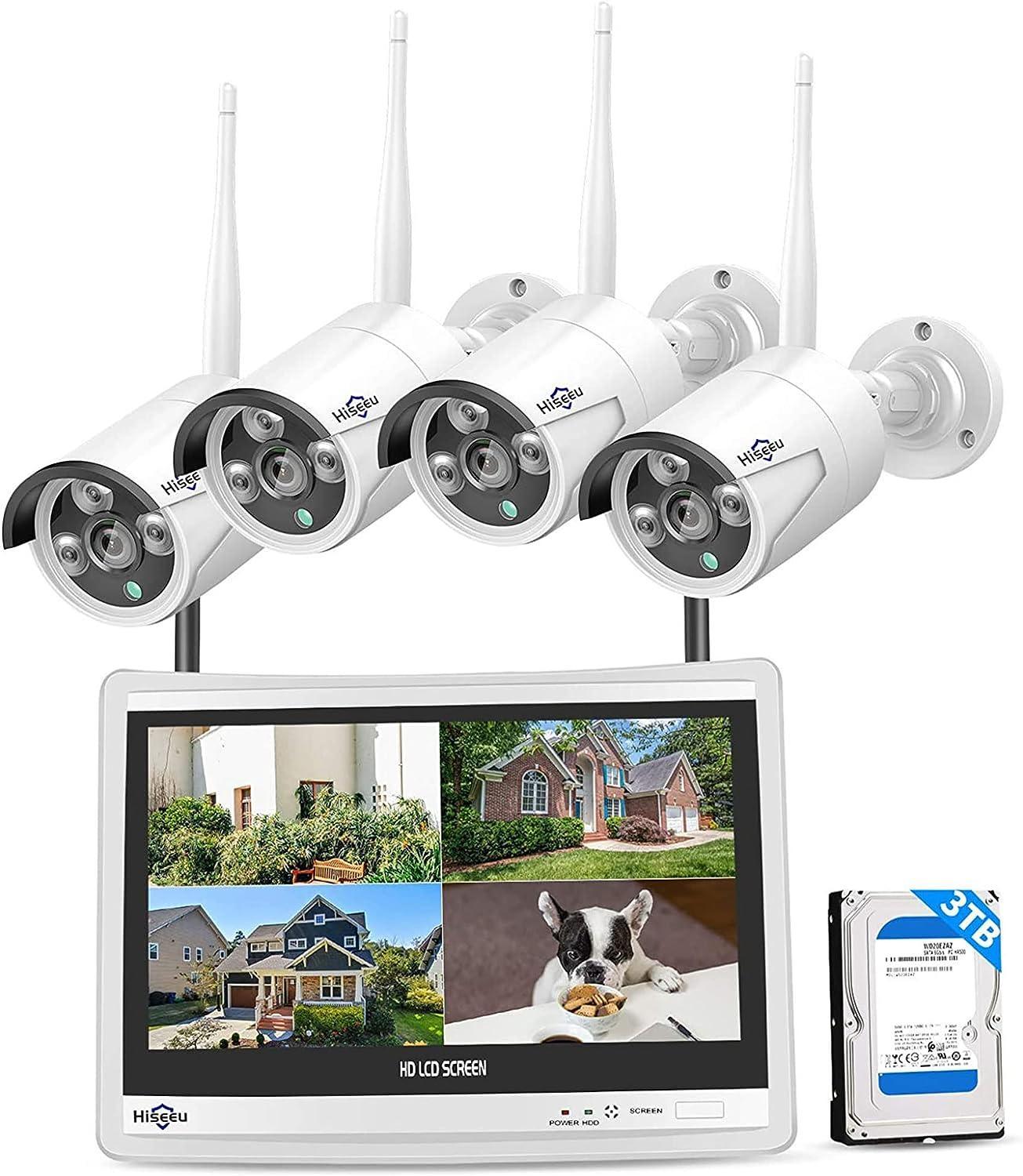 Wireless Pro, 100ft Range,Expandable 16Channels 12 inches NVR] 5MP