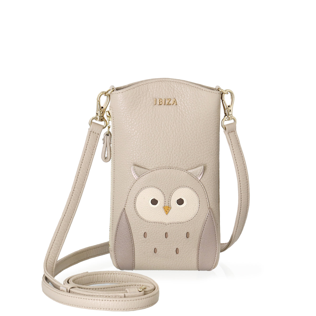 アニマーダ 牛革 スマートフォンポシェット(フクロウ) – イビサ