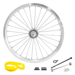CYCLETECH-IKD : BROMPTON Front Wheel Hubdynamo SV8 Silver