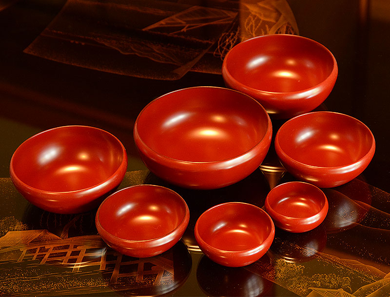 七ツ入子鉢 古代根来