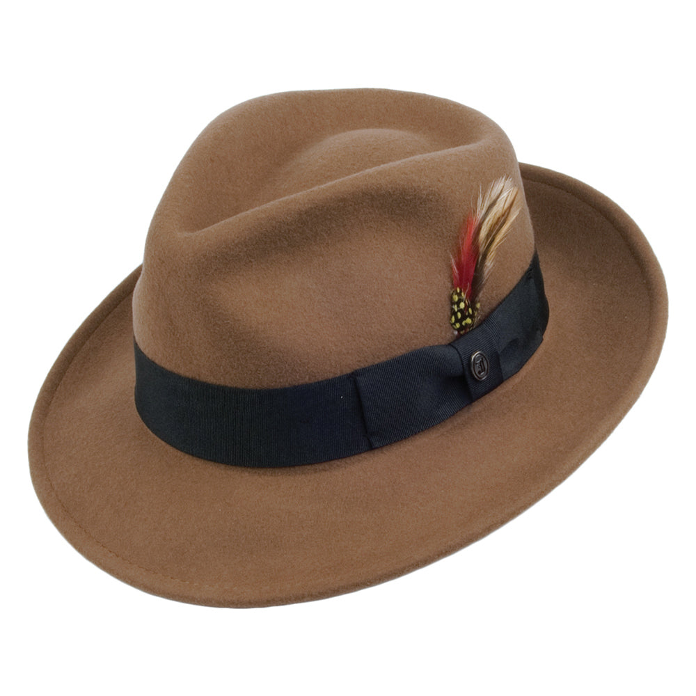 Crushable C-Crown Wool Felt Fedora Hat - Pecan – Jaxon & James
