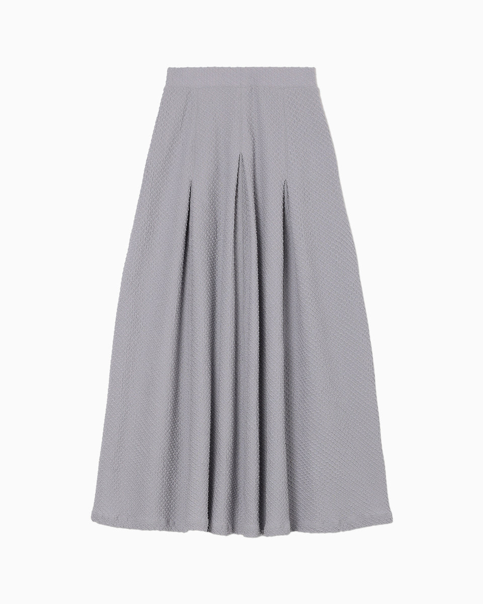 Shirring Jersey Jacquard Flare Skirt - grey - Mame Kurogouchi